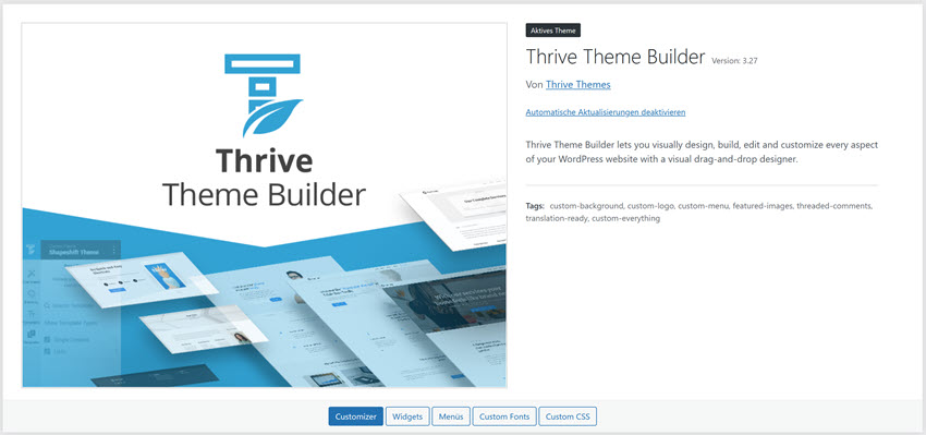 wordpress thrive theme builder
